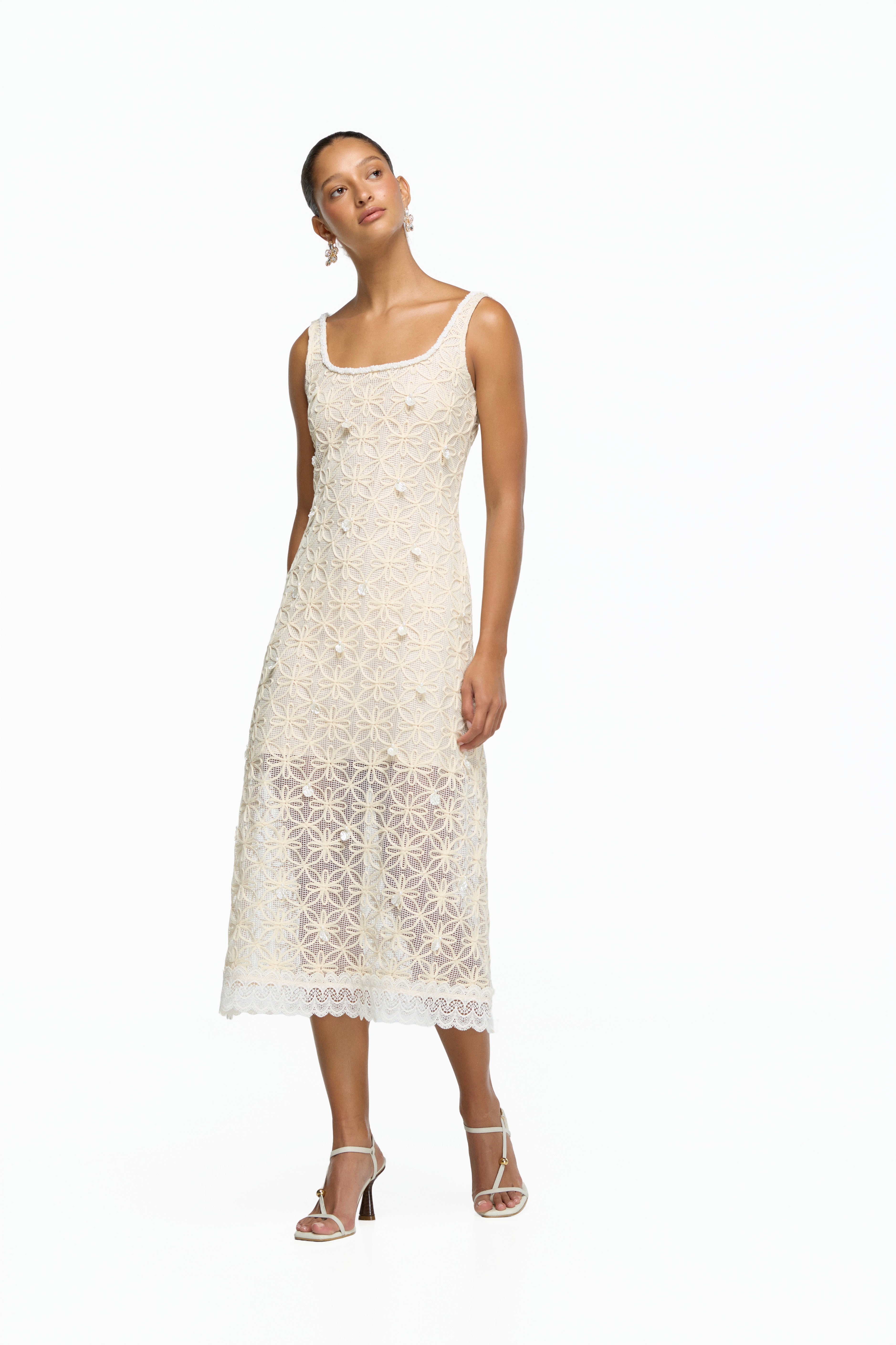 OPHELIA MIDI DRESS CREAM