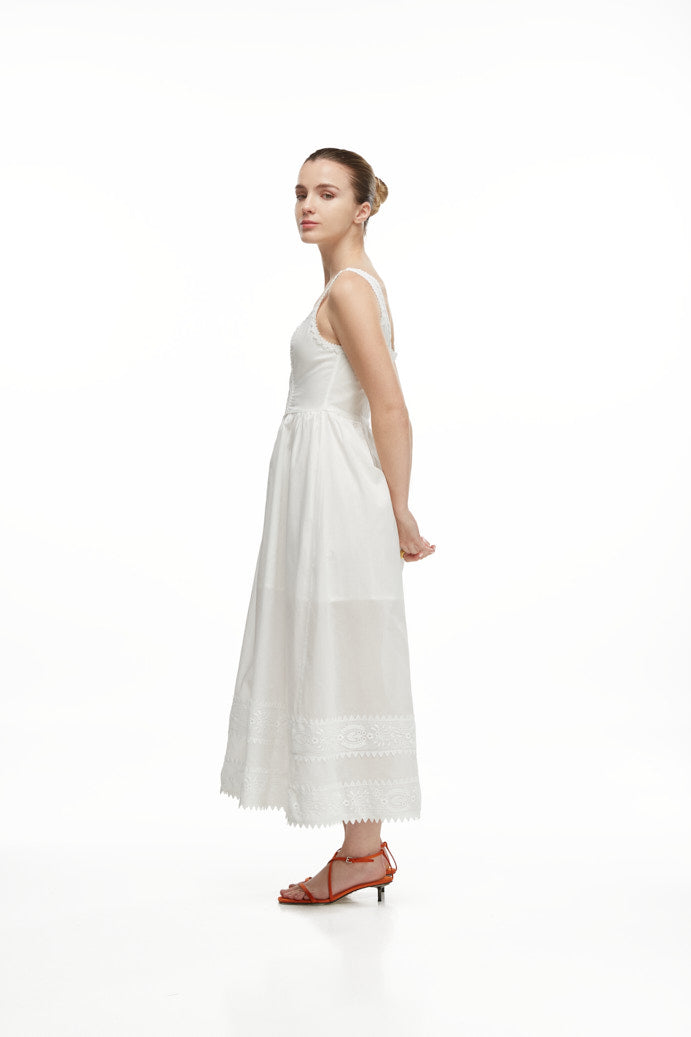 ALBA MIDI DRESS WHITE