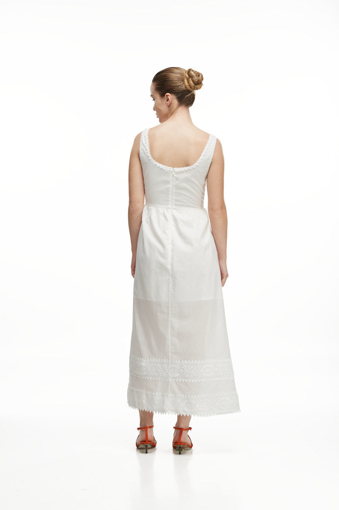 ALBA MIDI DRESS WHITE
