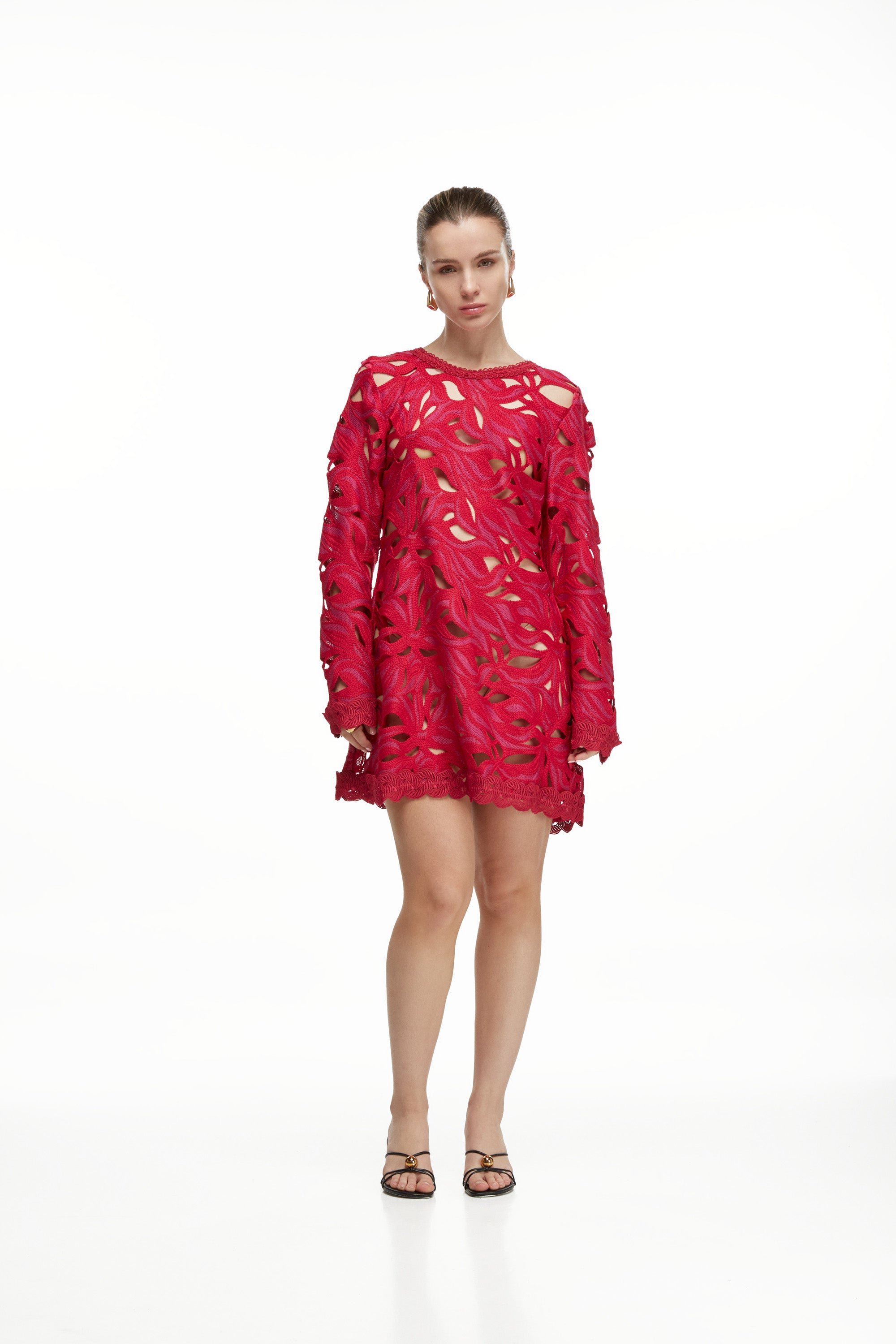 SOLSTICIO MINI DRESS BURGUNDY