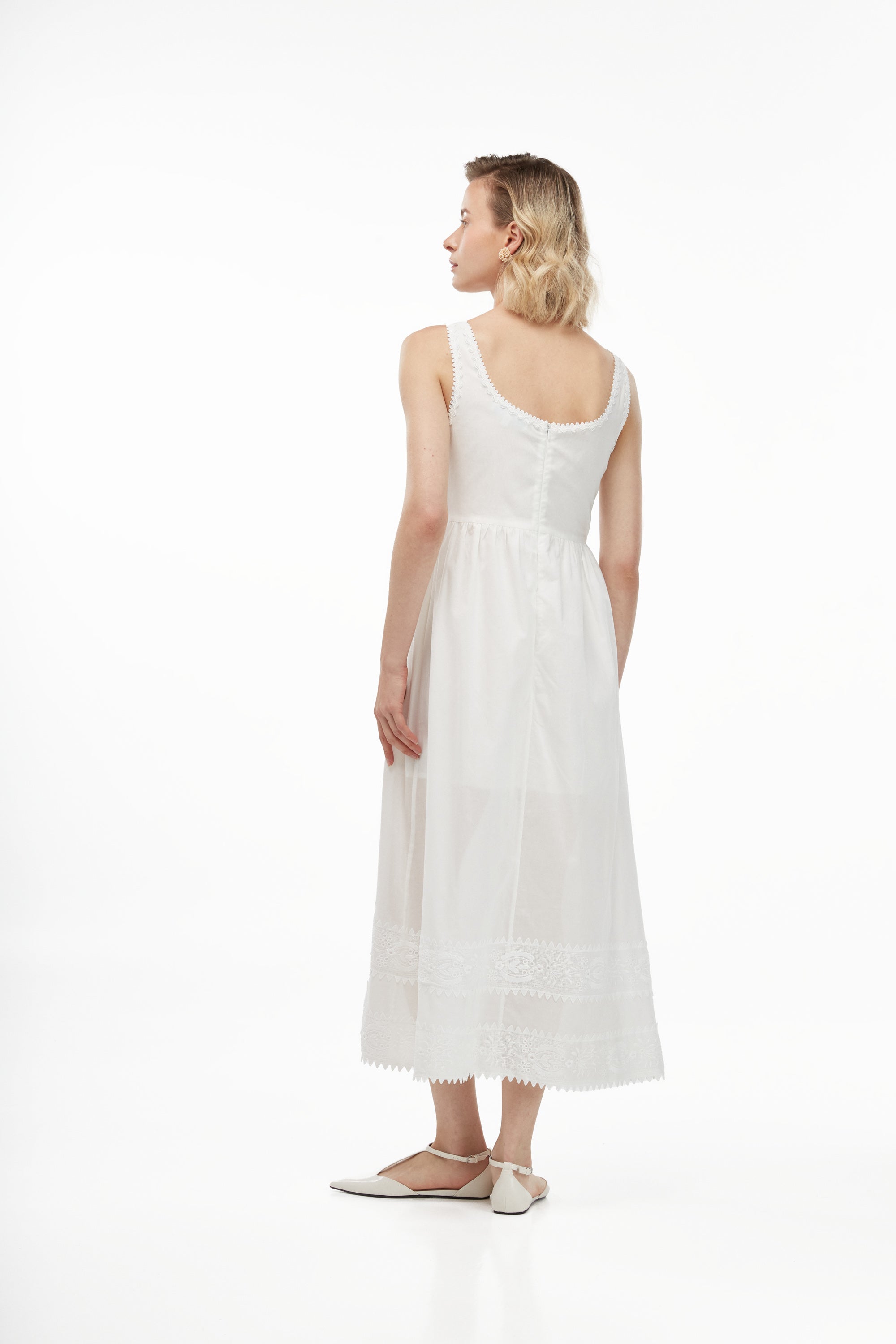 ALBA MIDI DRESS WHITE