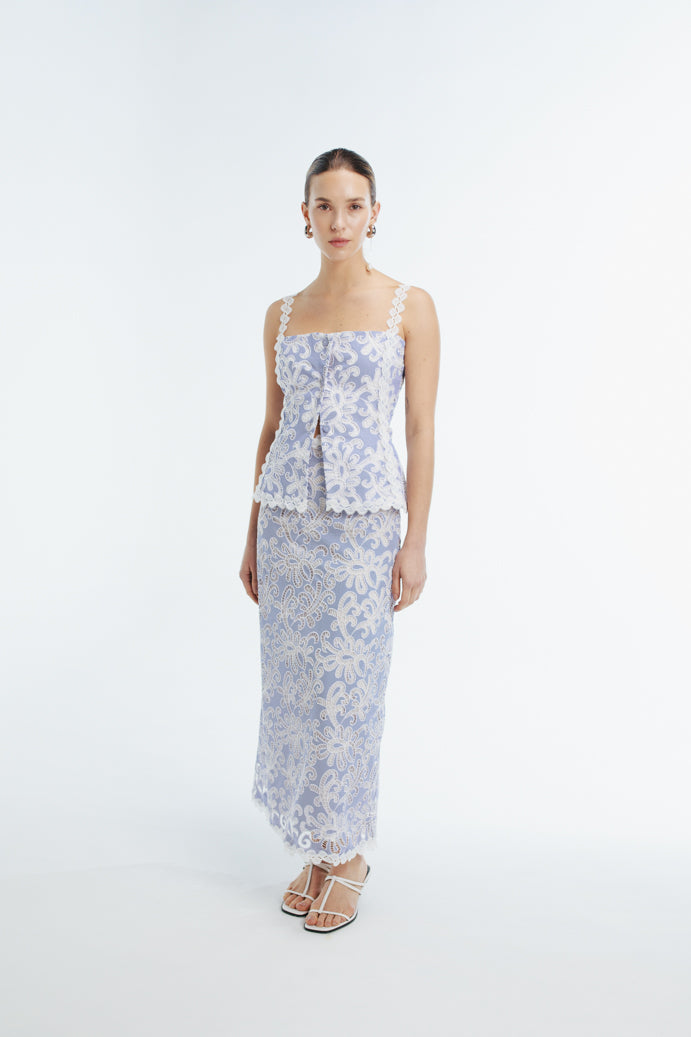 NINA MAXI SKIRT BLUE