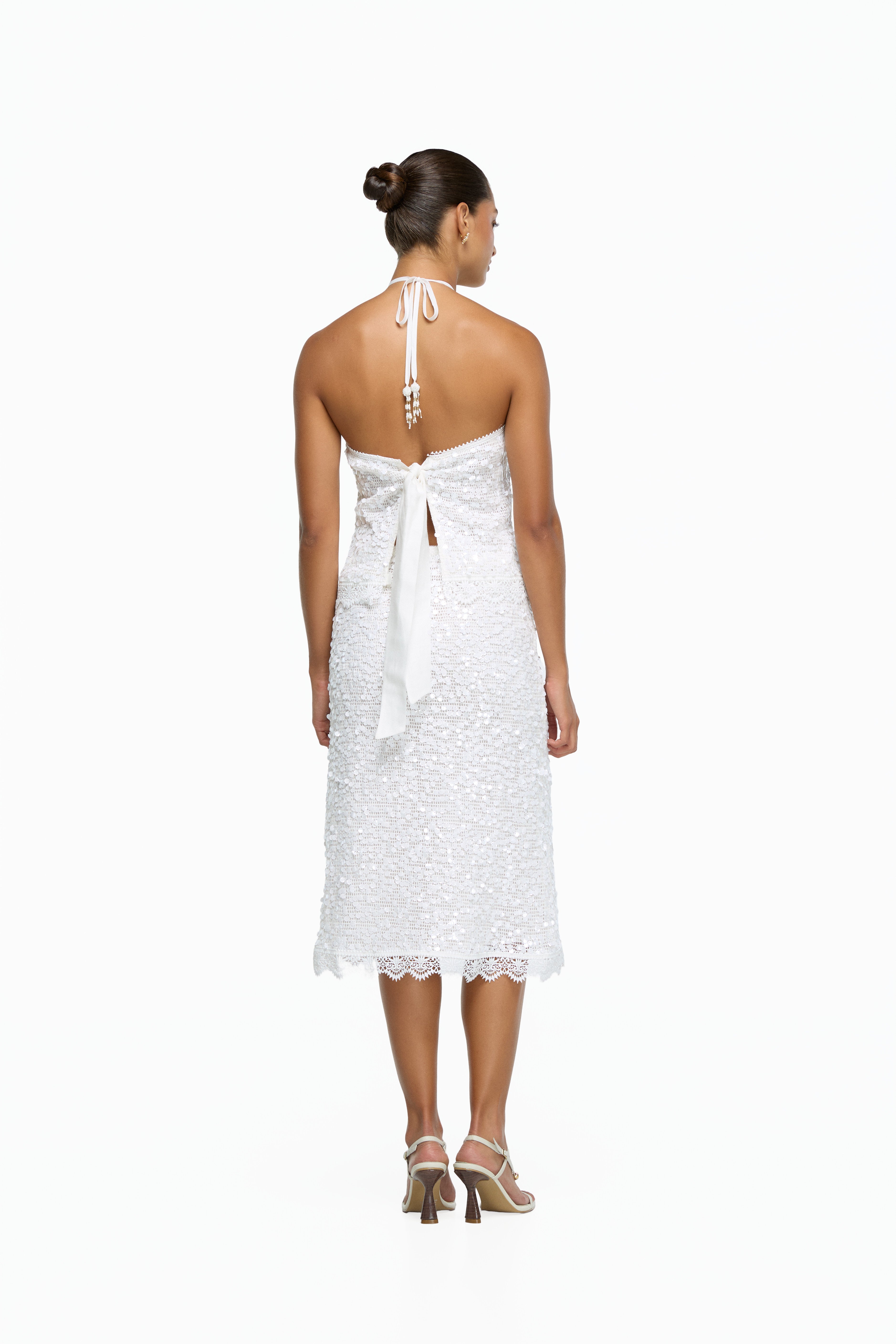 PEARLETTE MIDI SKIRT WHITE