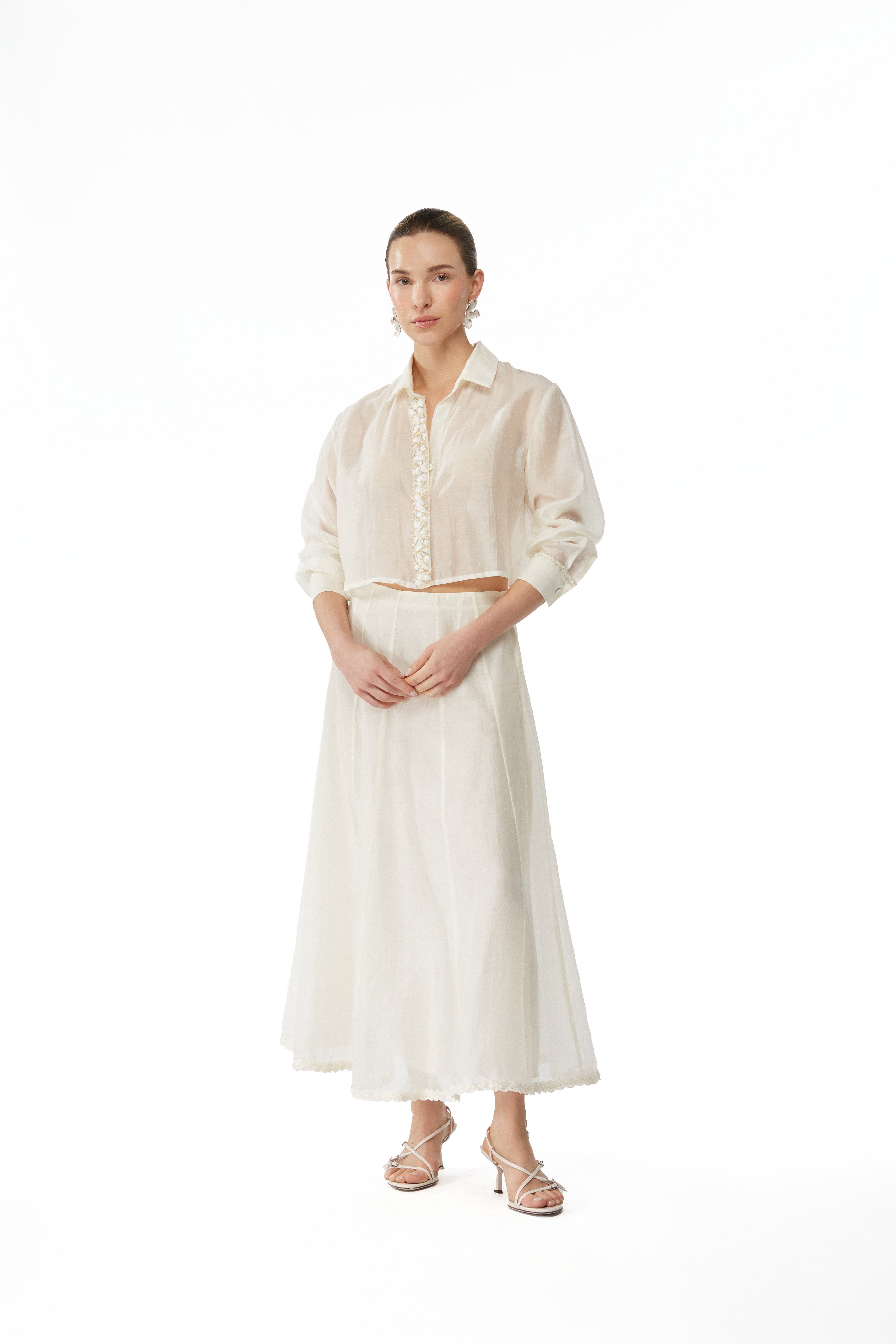 ZAPHYR MIDI SKIRT CREAM