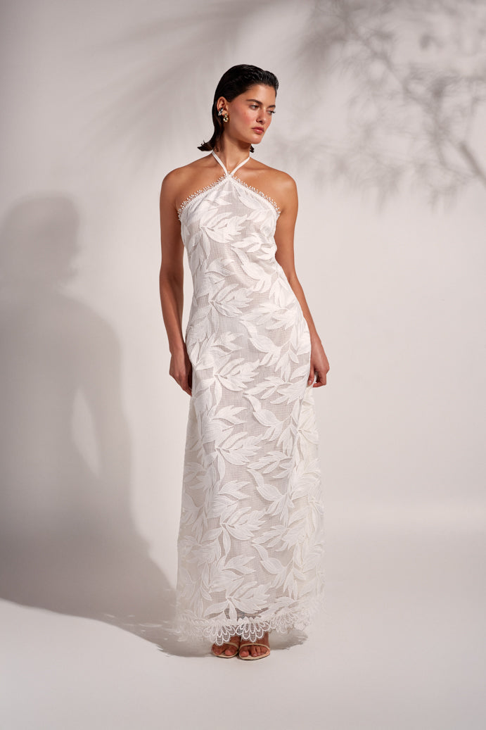NIA MAXI DRESS White L NIA MAXI DRESS White L