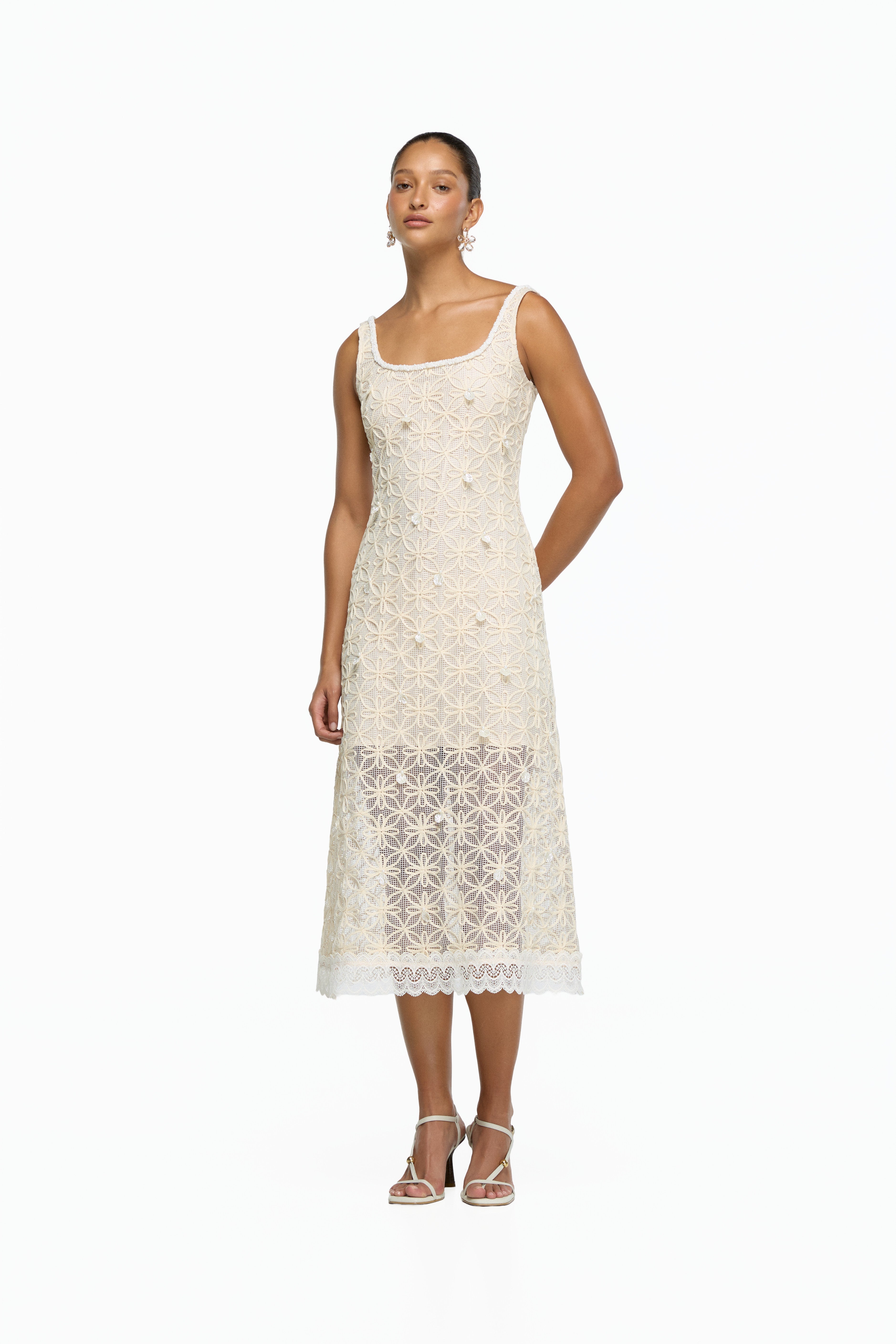 OPHELIA MIDI DRESS CREAM