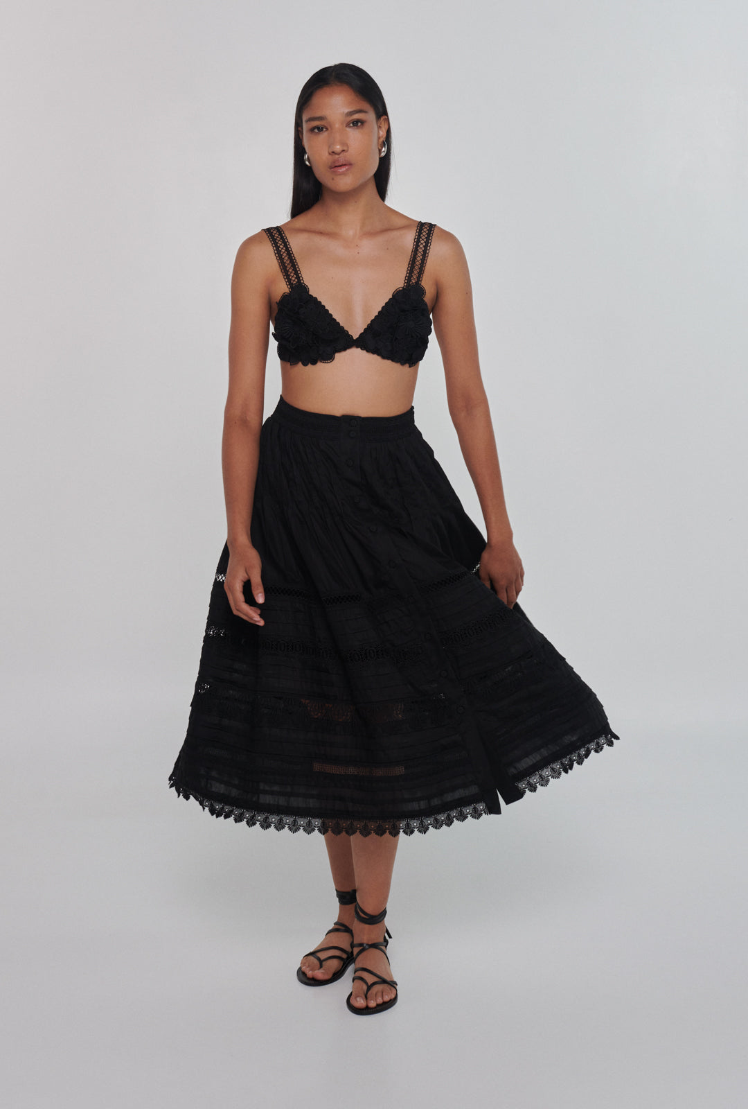 CAMILA MIDI SKIRT BLACK