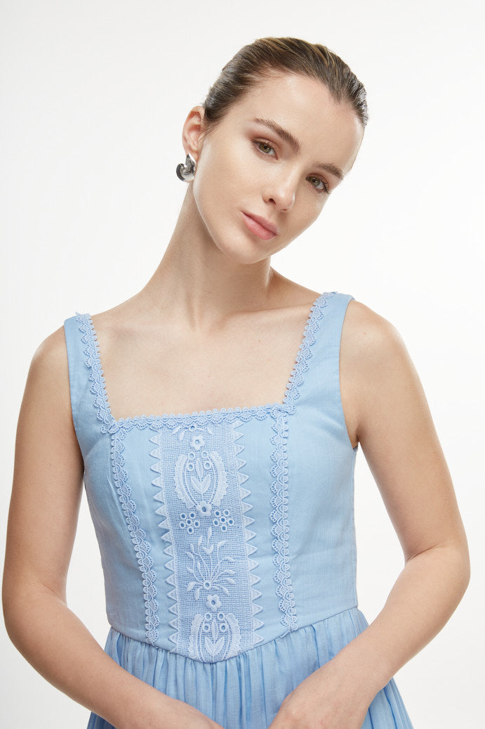 ALBA MIDI DRESS BLUE