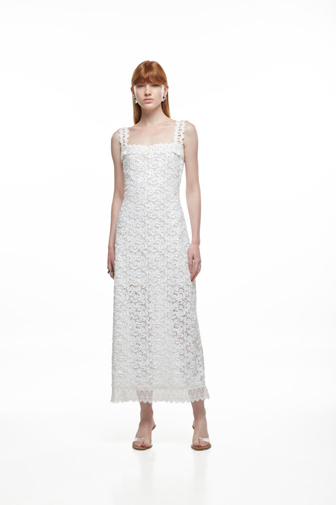 chinese dress ladies CENTELLA MAXI DRESS WHITE