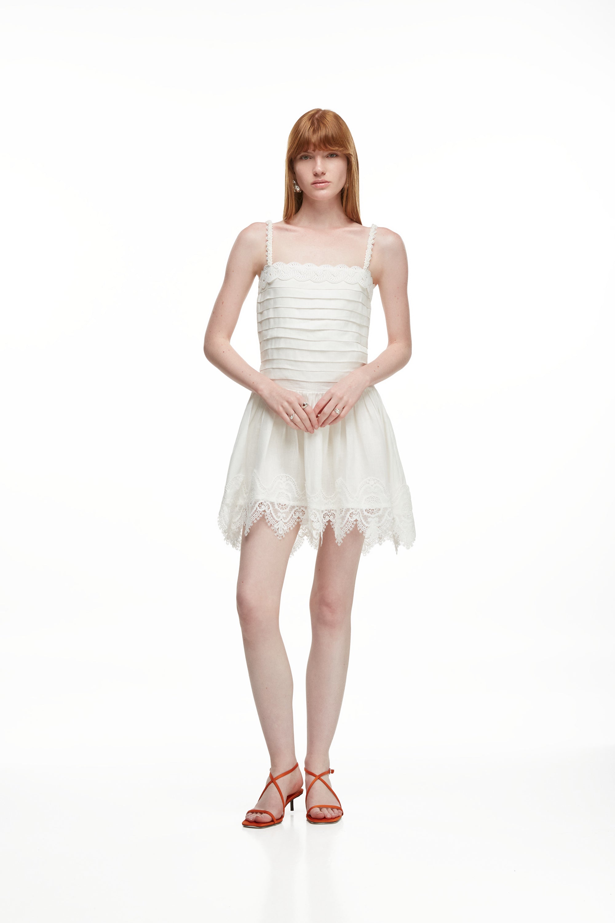 white knit dress with flowers July White Knit Mini Dress - US 8 main image 1
