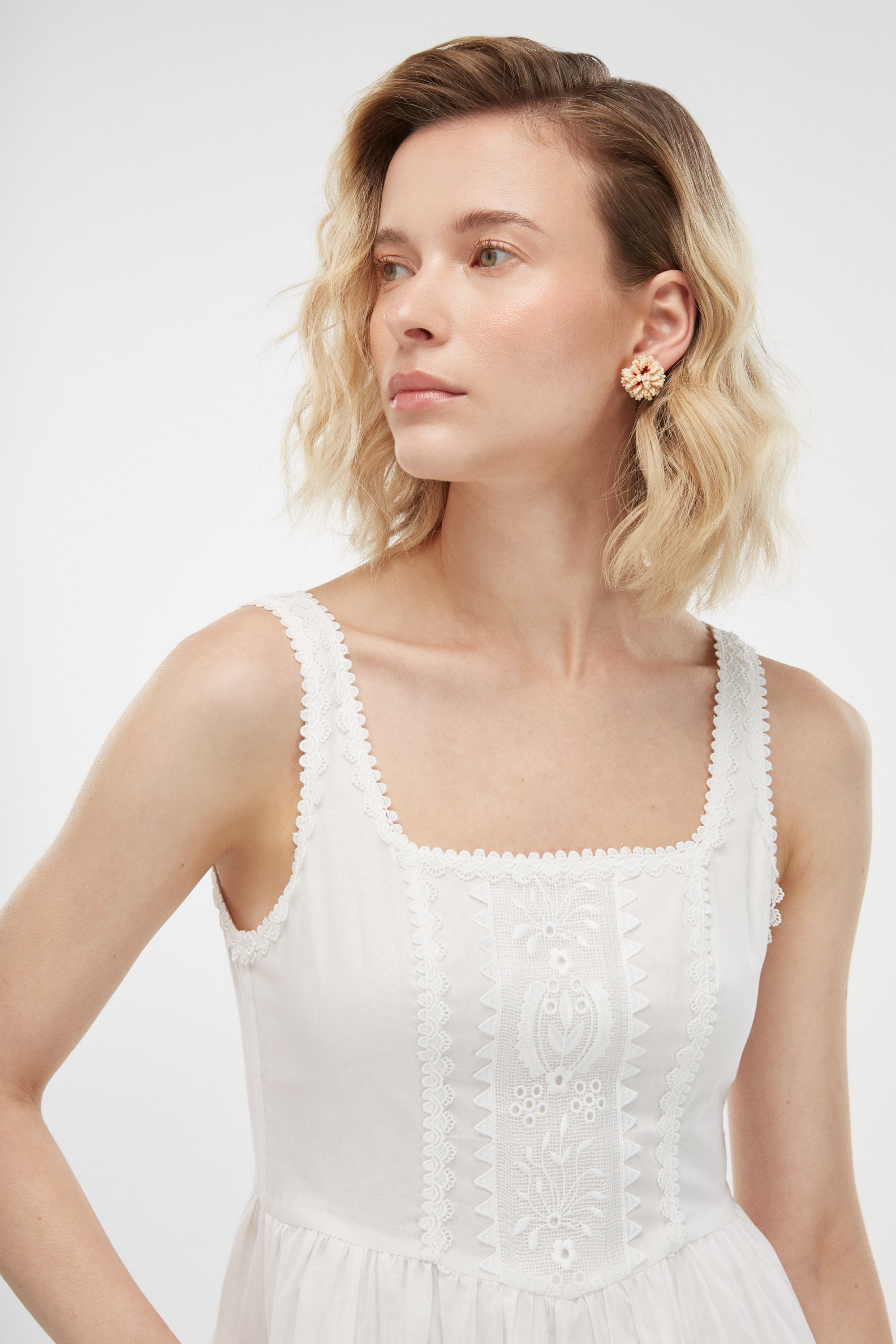 ALBA MIDI DRESS WHITE