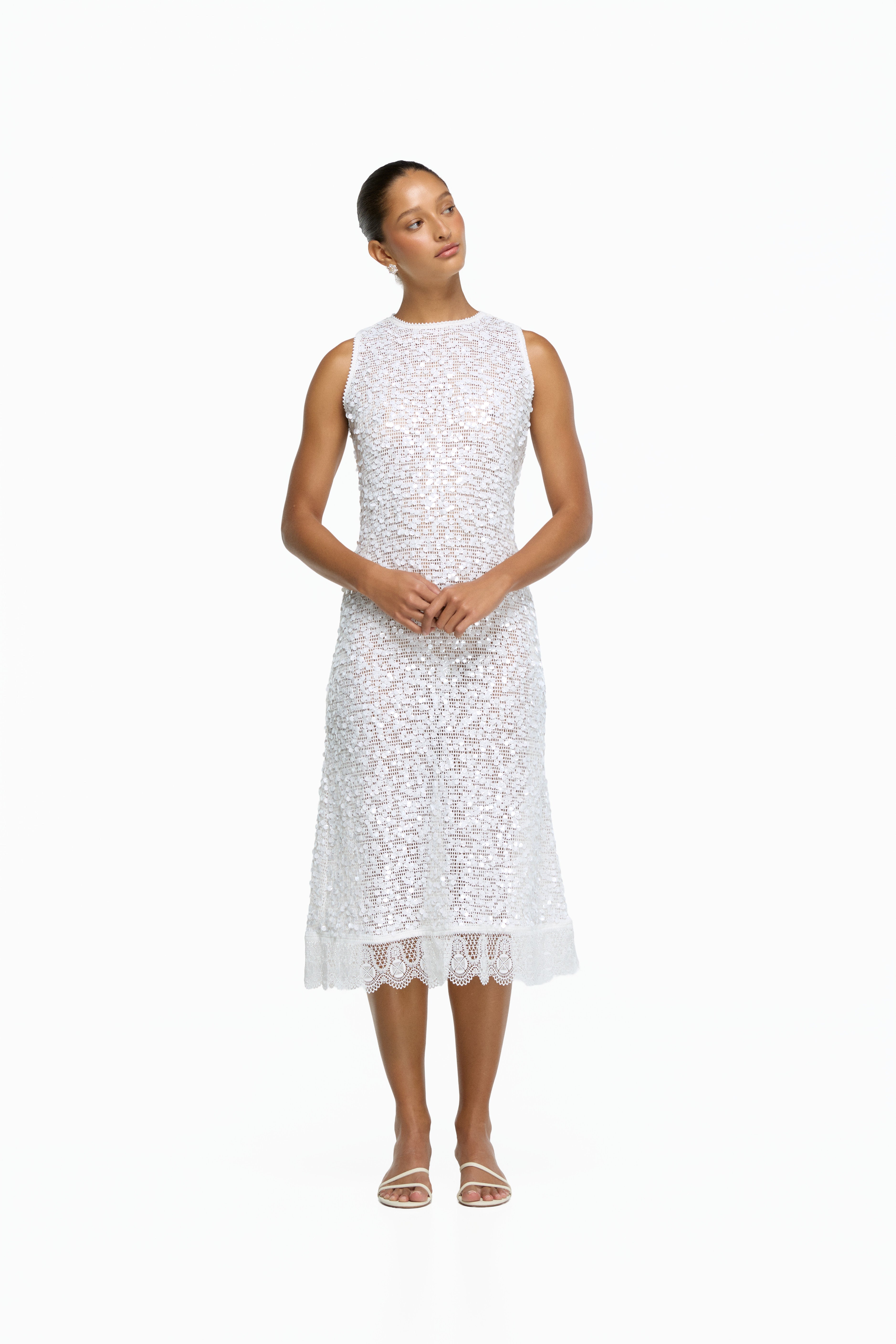 JULIA MIDI DRESS WHITE
