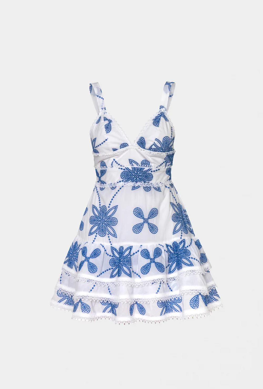 TINA MINI DRESS WHITE/BLUE