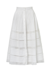 CAMILA  MIDI SKIRT WHITE