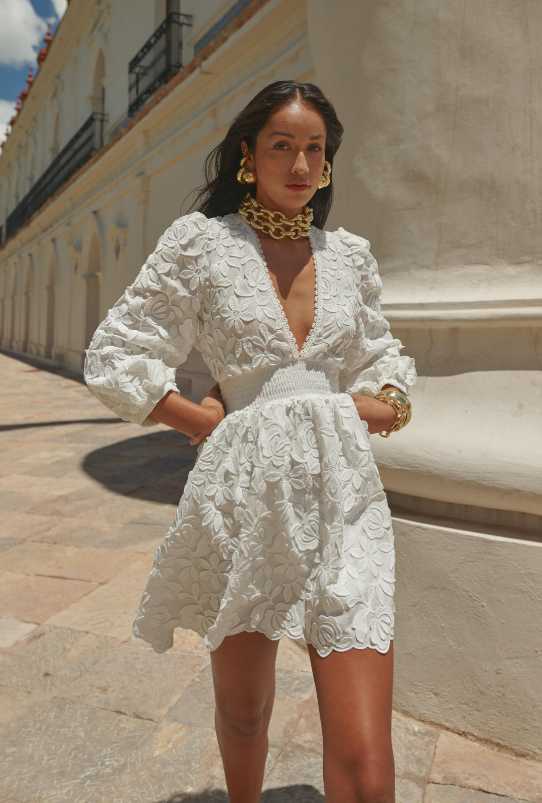 Vila contrast lace midi on sale dress