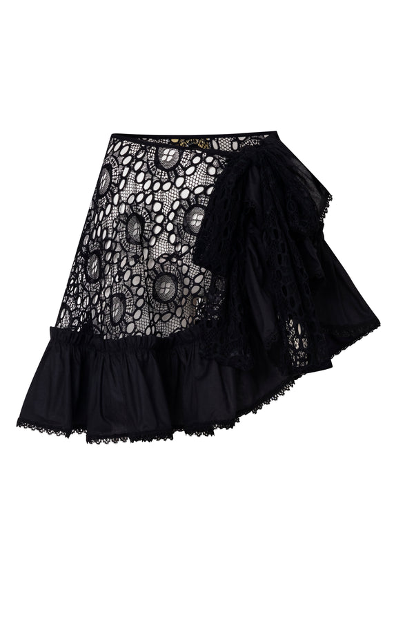 AZURE WRAP SKIRT BLACK